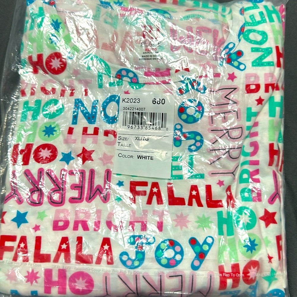 Womens Mommy And Me Christmas Words Cotton Pajamas - White XL & 18-24 months